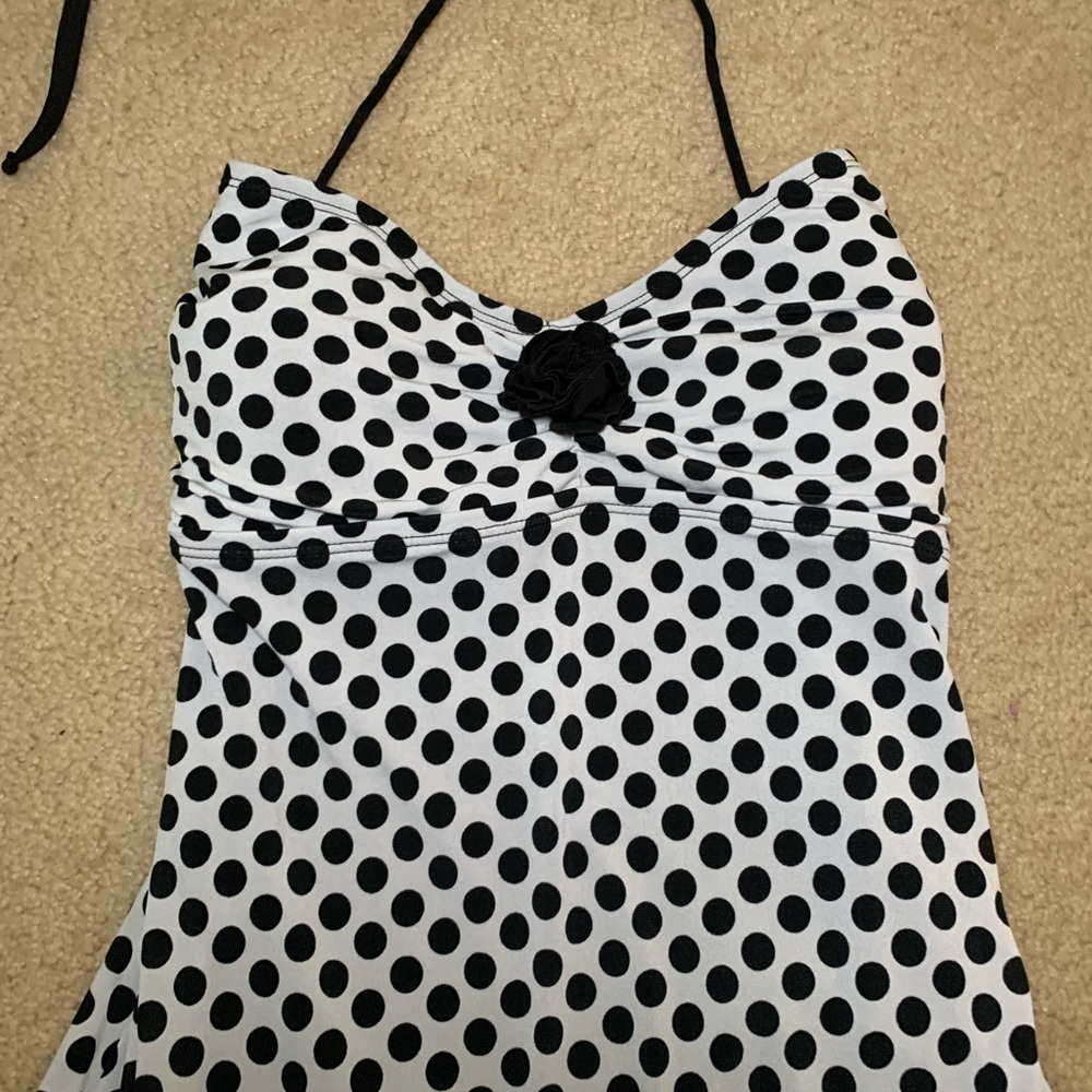 Catalina Suddenly Slim Polka Dot Halter Tankini Swim Top – Size Large (12–14) - Picture 2 of 12